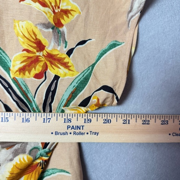 & Other Stories Tropical Flower Print Linen Blend Wrap Mini Dress US size 2 - Picture 12 of 12